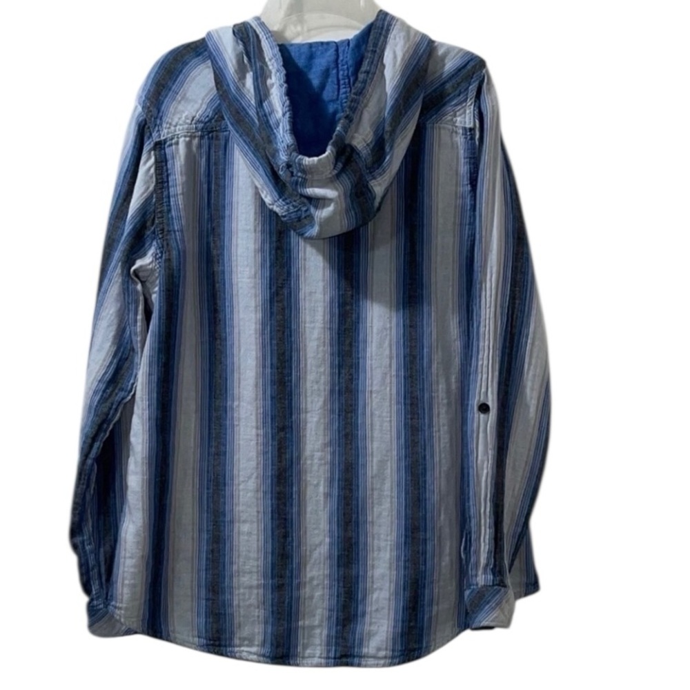 Boston Traders hooded striped button down hoodie - shacket. Size medium - Picture 6 of 6